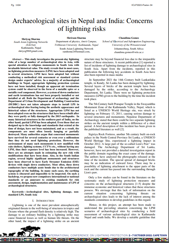 Archaeological sites in Nepal and India Concerns of Lightning Risks